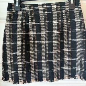Plaid Black and Coffee Lulu’s Mini Skirt